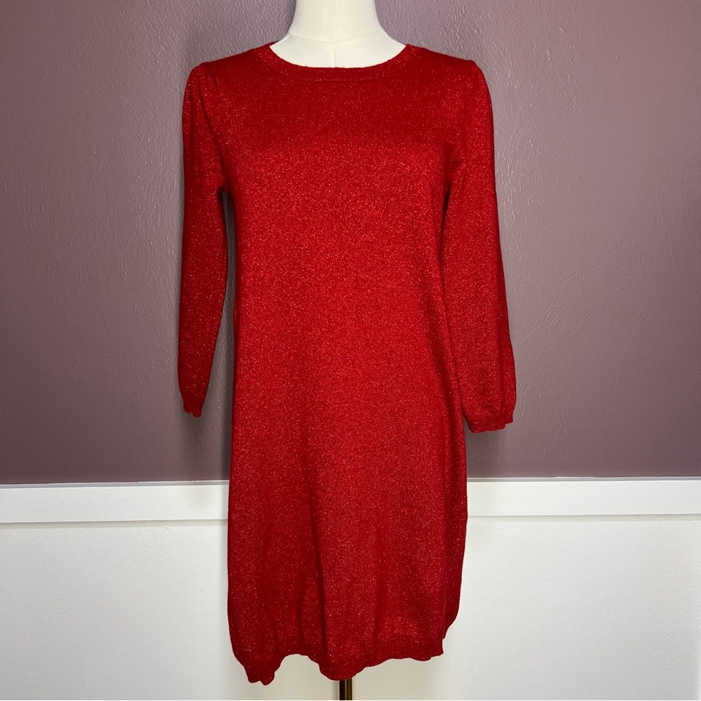 Banana Republic Rich Red Knit Sweater Dress